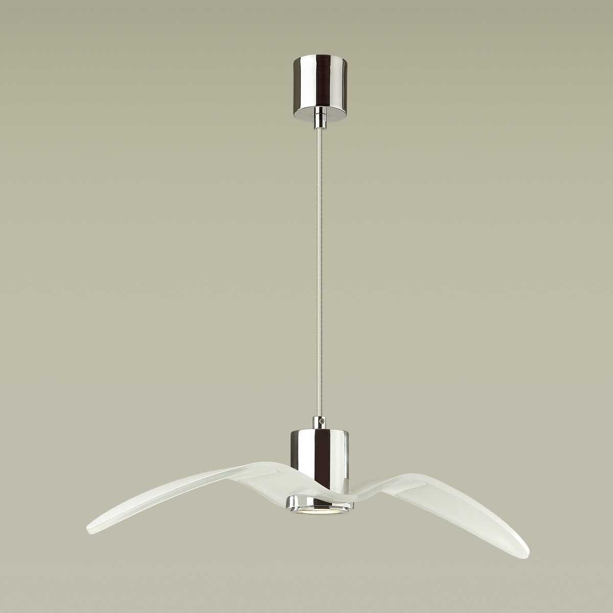 Odeon Light 4903/1B PENDANT Подвес GU10 1*5W BIRDS ODL22 233 белый/хром/стекло — миниатюра 4