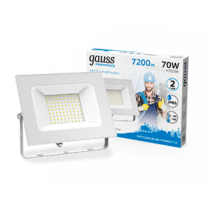 Gauss Прожектор Elementary 70W 7200lm 6500K 175-265V IP65 белый LED 613120370 — миниатюра 1