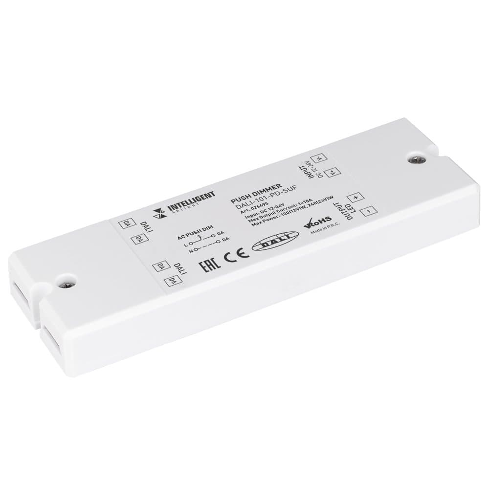 Arlight INTELLIGENT Диммер DALI-101-PD-SUF (12-24V, 10A) (INTELLIGENT IP20 Пластик, 3 года) 026495