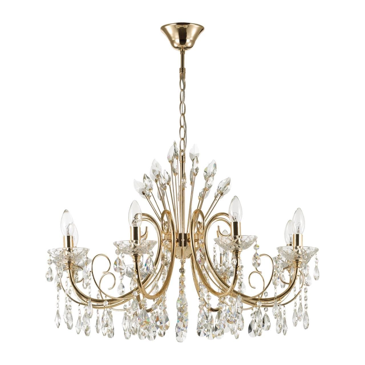 Odeon Light 4977/8 HALL ODL23 000 золотой/хрусталь Люстра E14 8*40W VERSIA