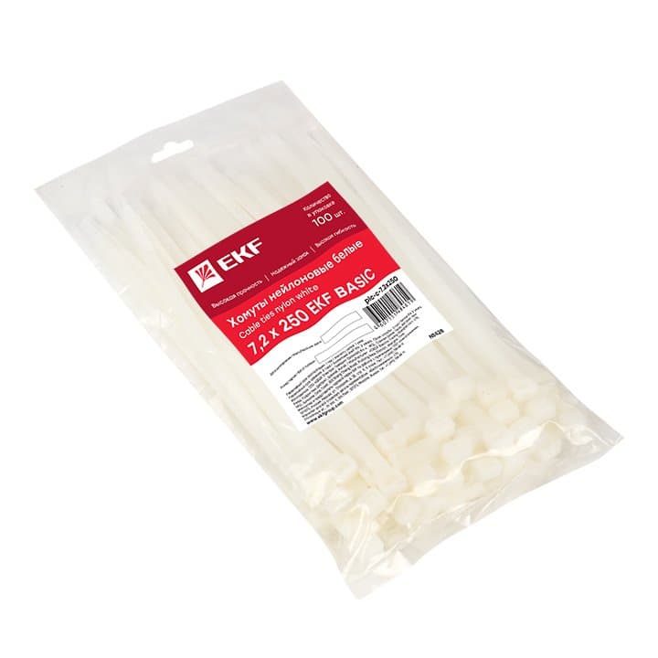 EKF Basic Хомут нейлоновый (7,2х250) (100шт.) — миниатюра 3