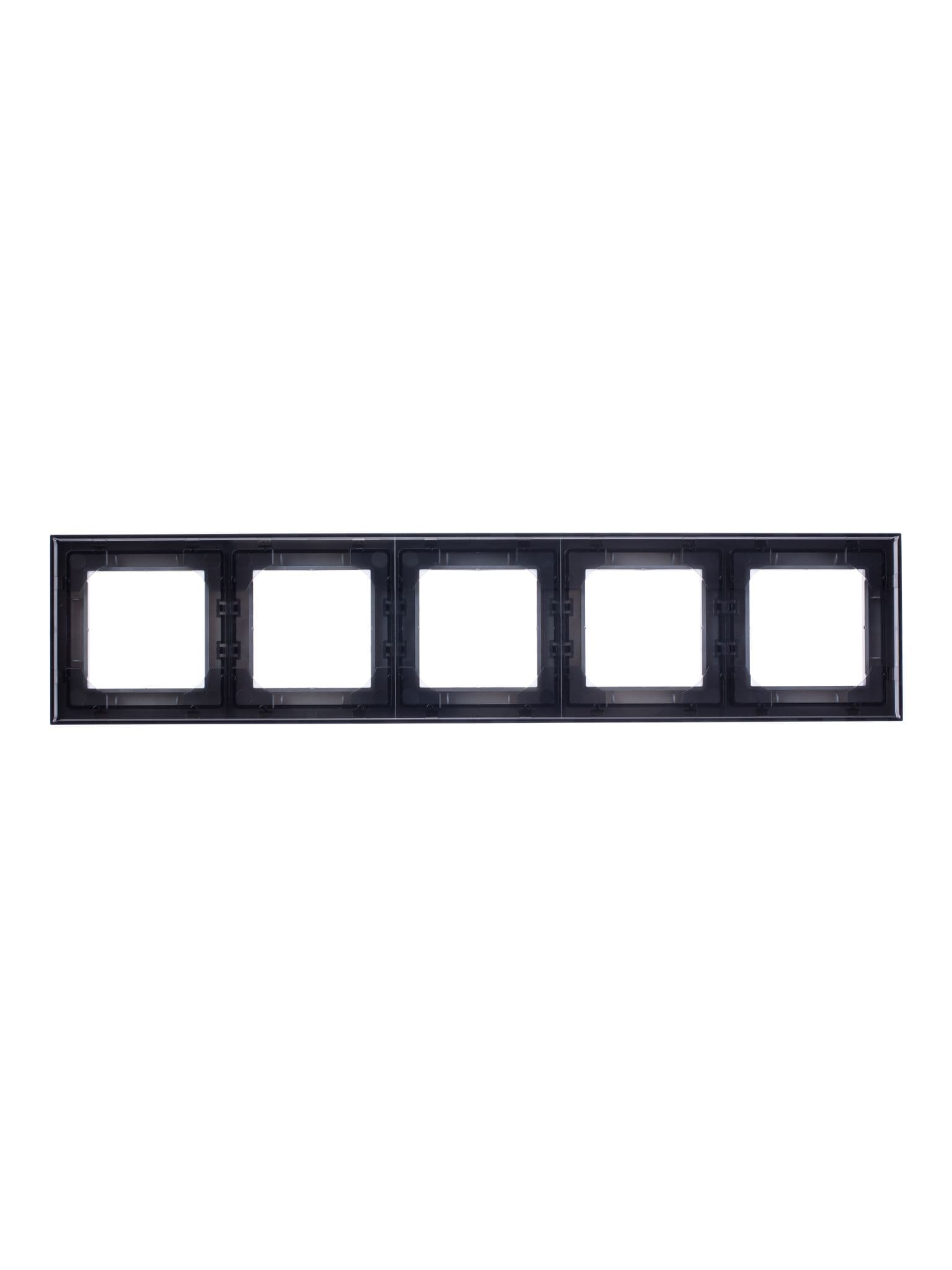 ABB EPJ Levit сталь / дымчатый чёрный Рамка 5 поста 2CHH015050A6069 — миниатюра 4