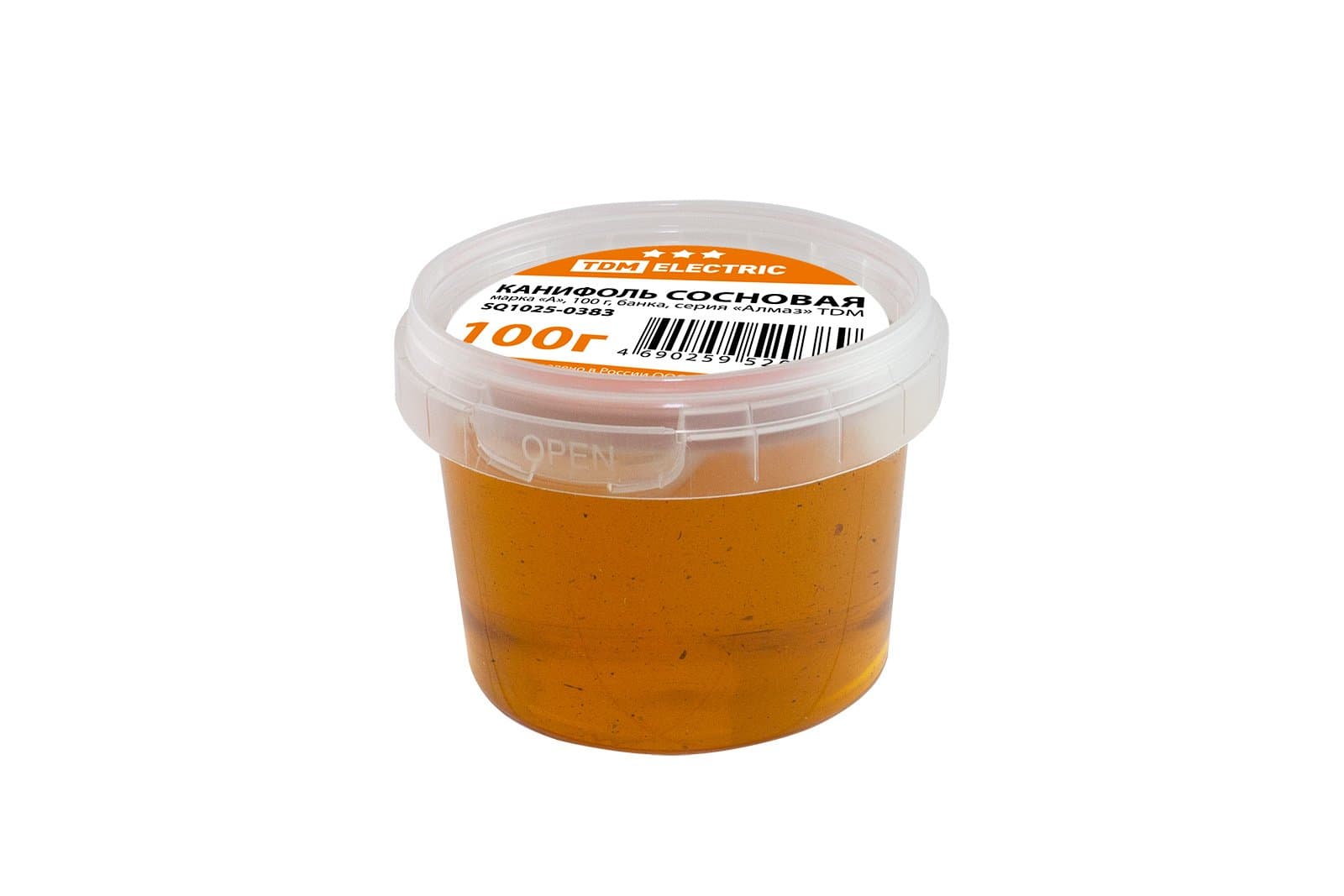 TDM Канифоль сосновая, марка "А", 100 г, банка, серия "Алмаз" SQ1025-0383