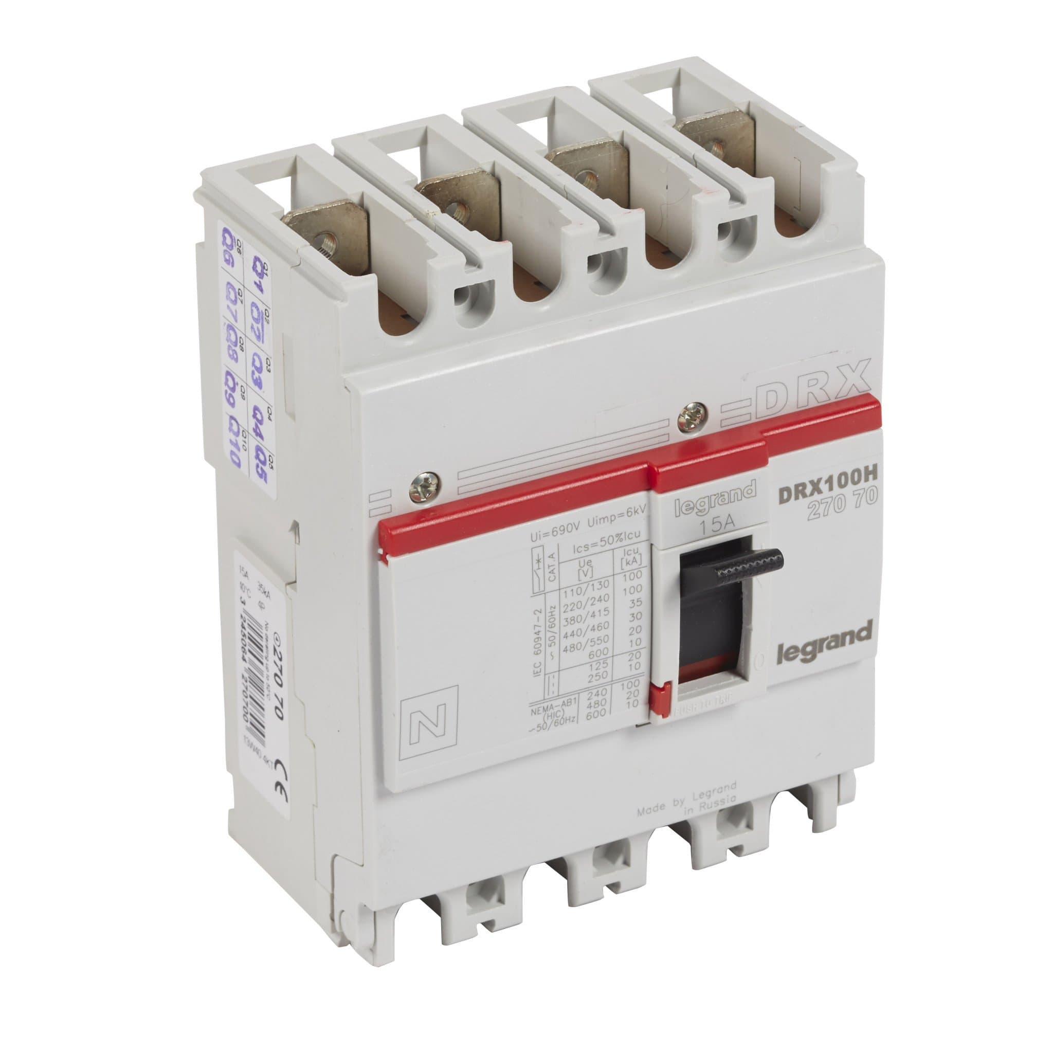 Legrand DRX125 термомагнитный 15A 4П 36KA 027070 — миниатюра 1