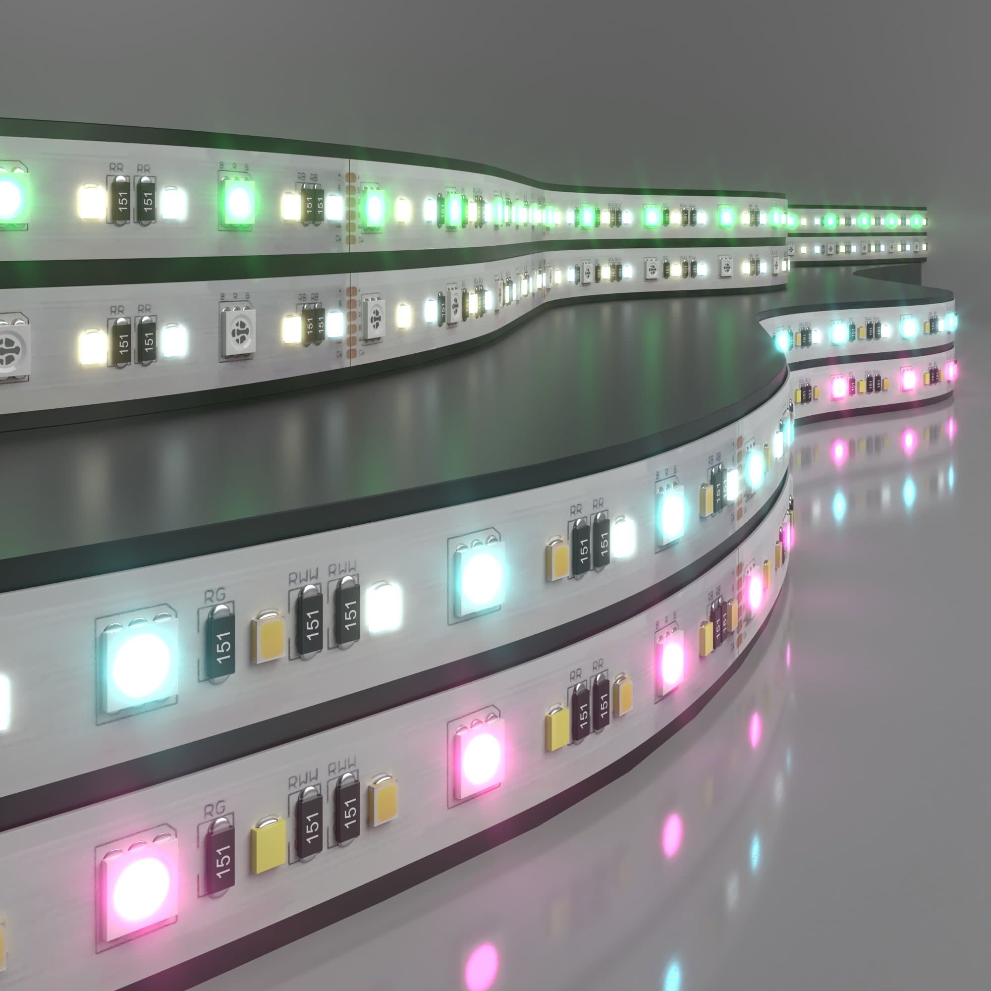 Elektrostandard 5050+2835+2835 90Led 16W IP20 RGBWW / Лента светодиодная 90Led 16W IP20 MIX RGB 3300/6500 теплый белый/холодный белый a053707