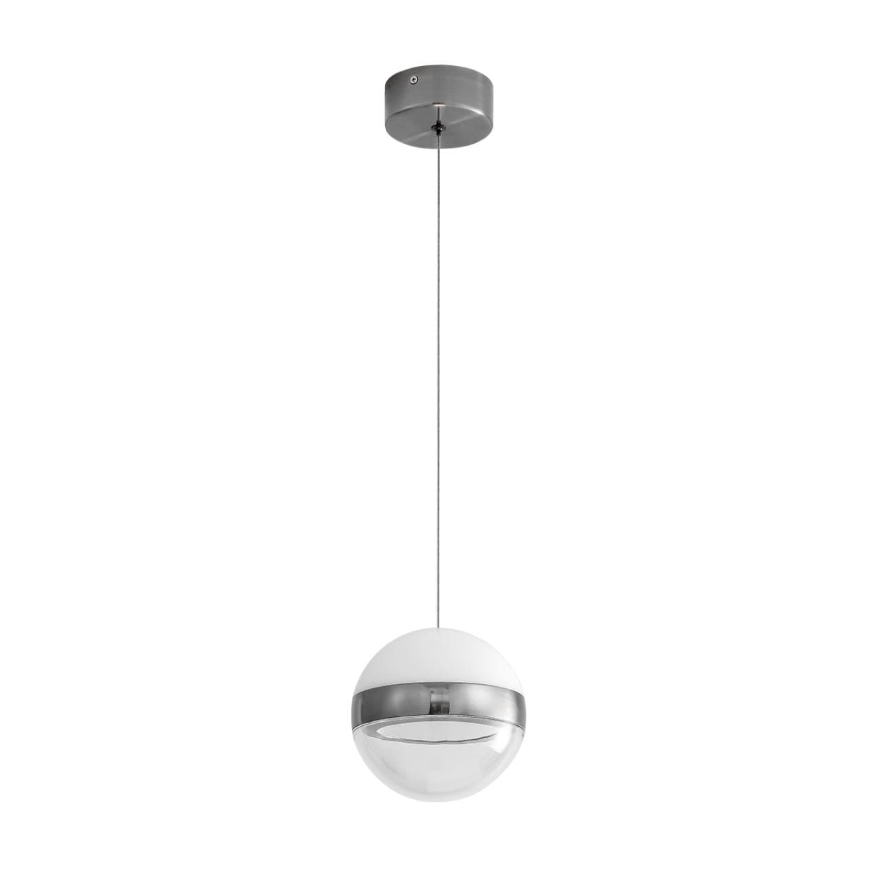 Odeon Light 5037/9L L-VISION ODL24 никель/прозрачн/молочный/металл/акрил Подвес LED 9W 4000K 480лм RONI