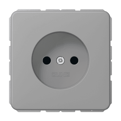 JUNG Розетка 10A 250V / 16A 250V~  2-х полюсная, без заземления, серый CD511NGR