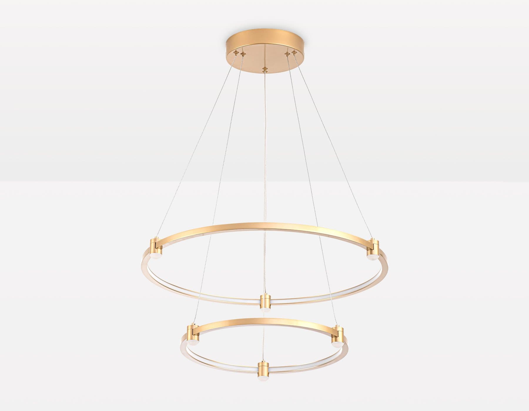 Ambrella Светильник подвесной светодиодный FL5508/2+6 GD золото 45W 3000K/4200K/6400K D600/400*1300 (без ПДУ) — миниатюра 6