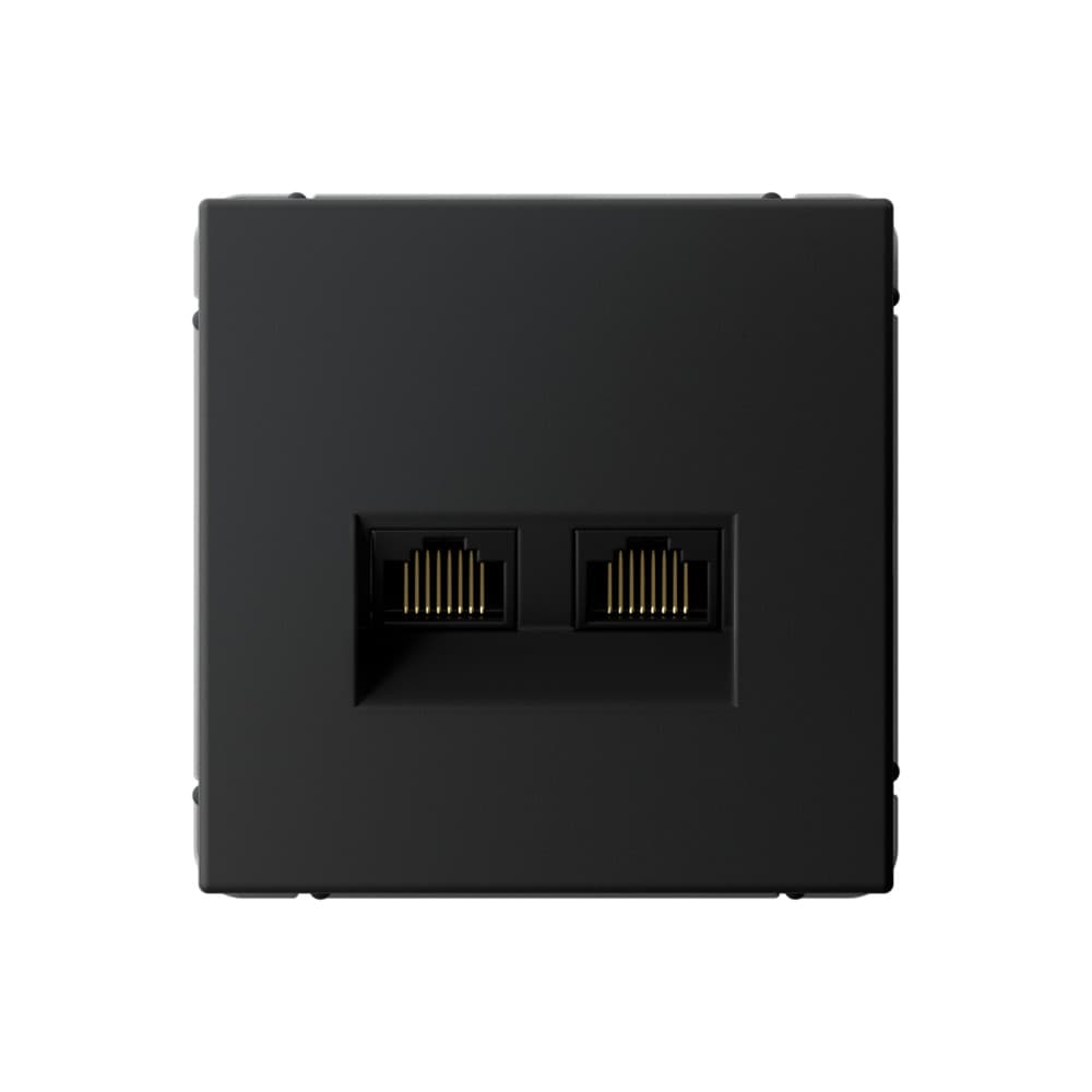 Systeme Electric ArtGallery Карбон Розетка двойная компьютерная RJ45+RJ45, кат.6А, механизм