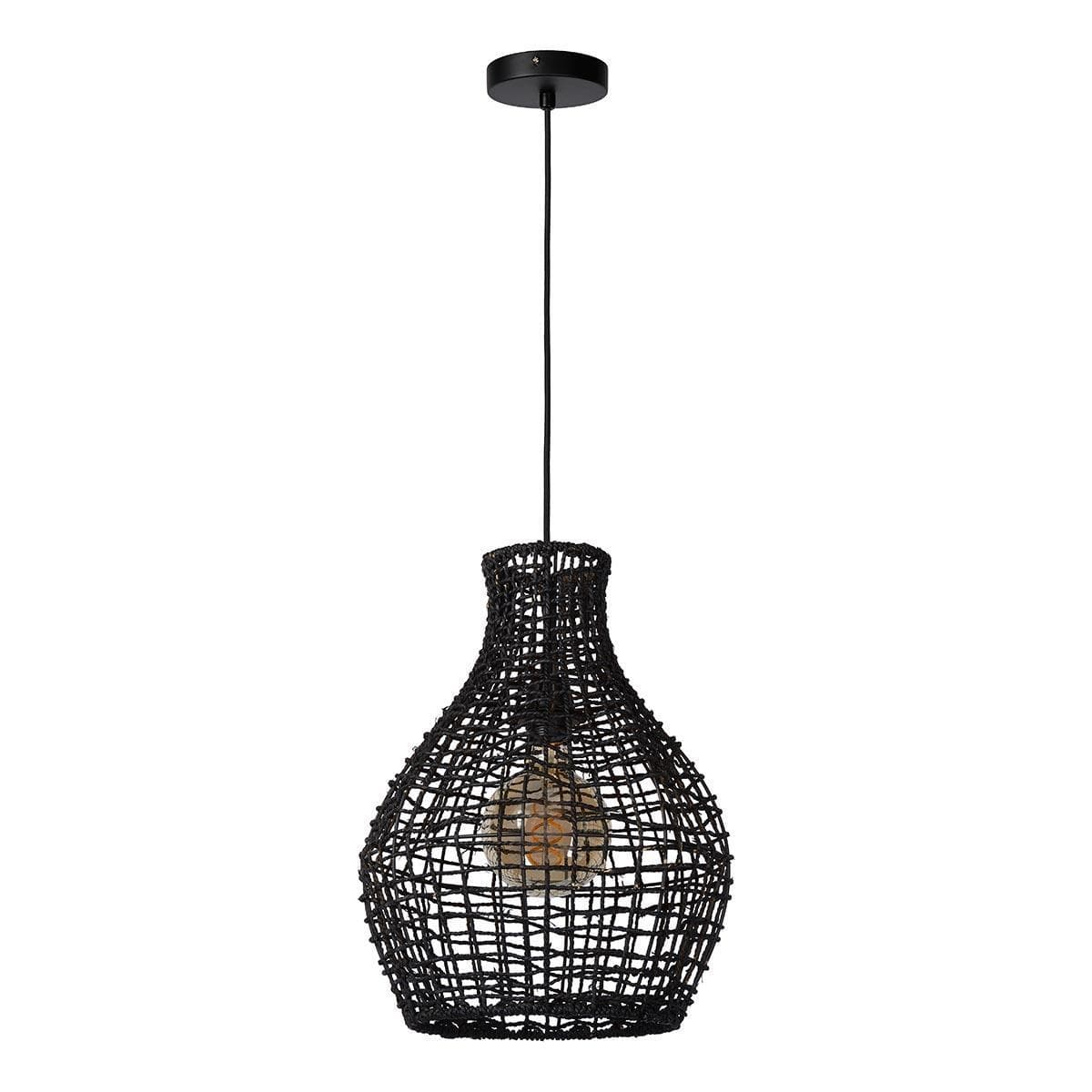 Lucide ALBAN Светильник подвесной Ø 35 cm 1xE27 Black 03438/35/30 — миниатюра 1