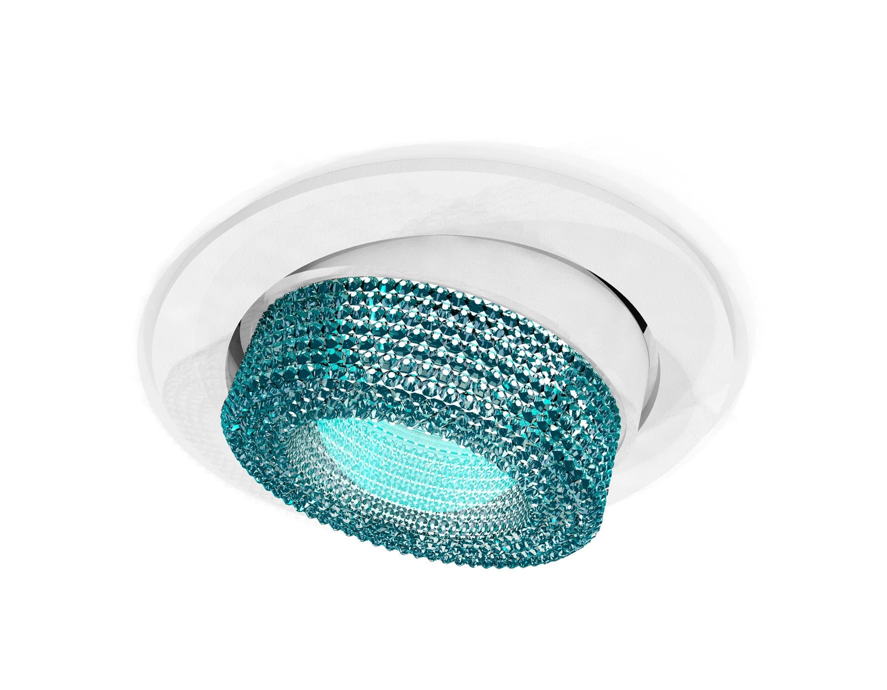 Ambrella Комплект встраиваемого поворотного светильника XC7651063 SWH/BL белый песок/голубой MR16 GU5.3 (C7651, N7194)