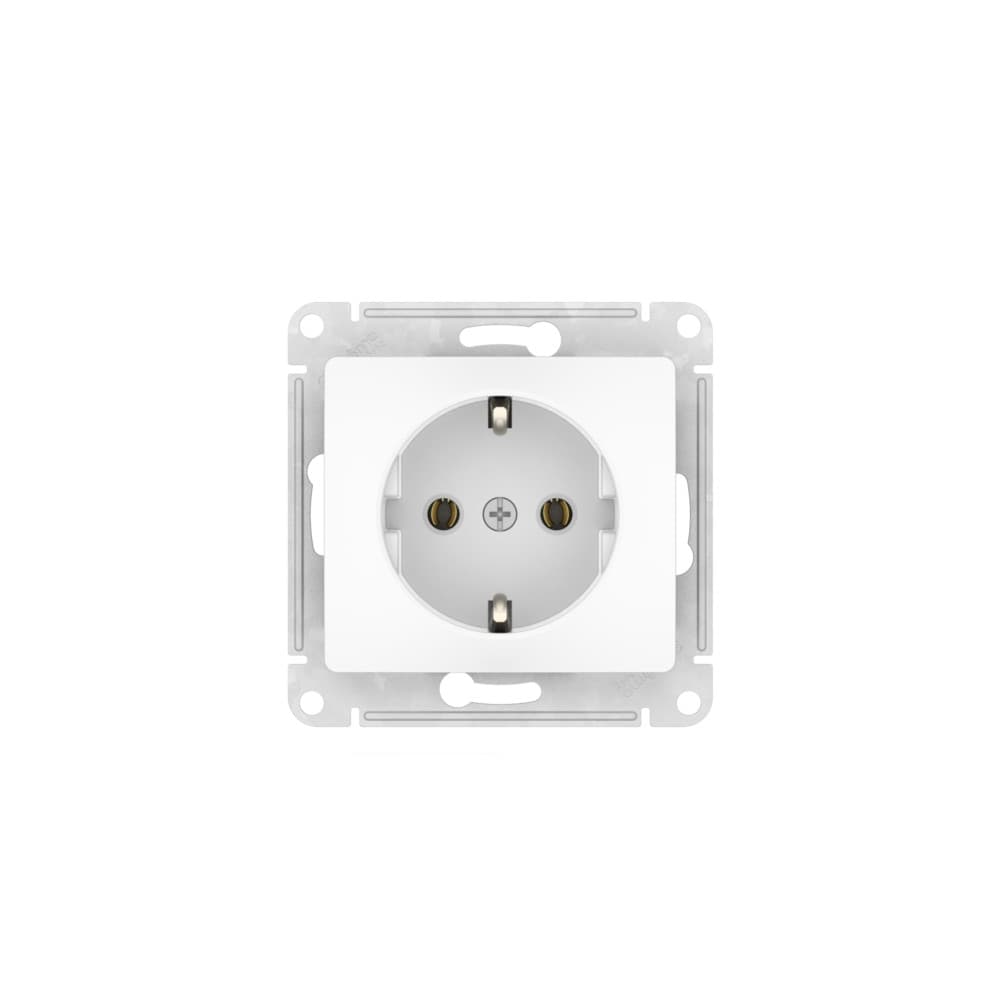 Systeme Electric Glossa Белый Розетка с заземлением, 16А, мех., быстрозажим. клем. — миниатюра 4