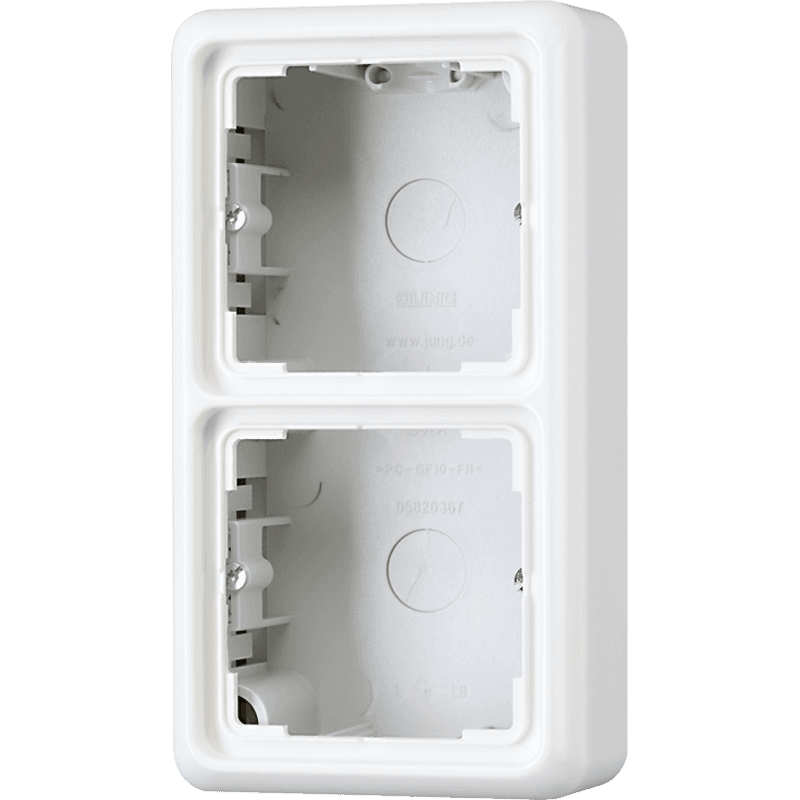 JUNG CD 500/CD plus Белая Коробка для накладного монтажа 2-ая с рамкой CD582AWW