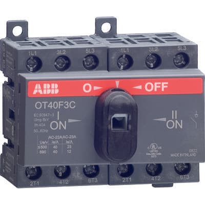 ABB OT16F3С Выключатель-разъединитель реверсивный 3Р 16А с ручкой управления 1SCA104816R1001