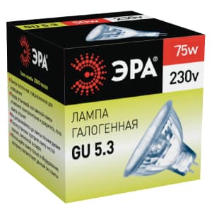 ЭРА GU5.3-JCDR (MR16) -75W-230V-CL (галоген, софит, 75Вт, нейтр, GU5.3) — миниатюра 2