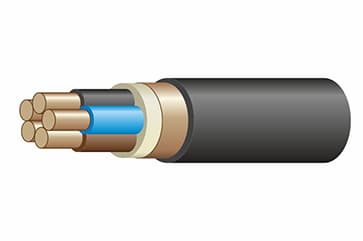 Кабель силовой медь ВВГЭнг(A)-LS 5x10мм² экранированный черный ГОСТ ВВГЭнг(А)-LS 5*10 ок-1 — миниатюра 1