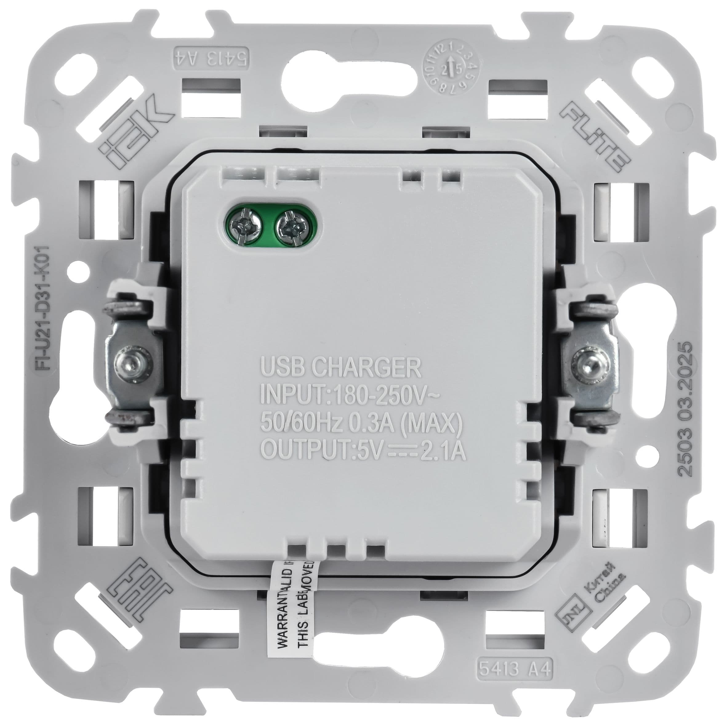 IEK FLITE Белый Розетка USB A+A 31А — миниатюра 3