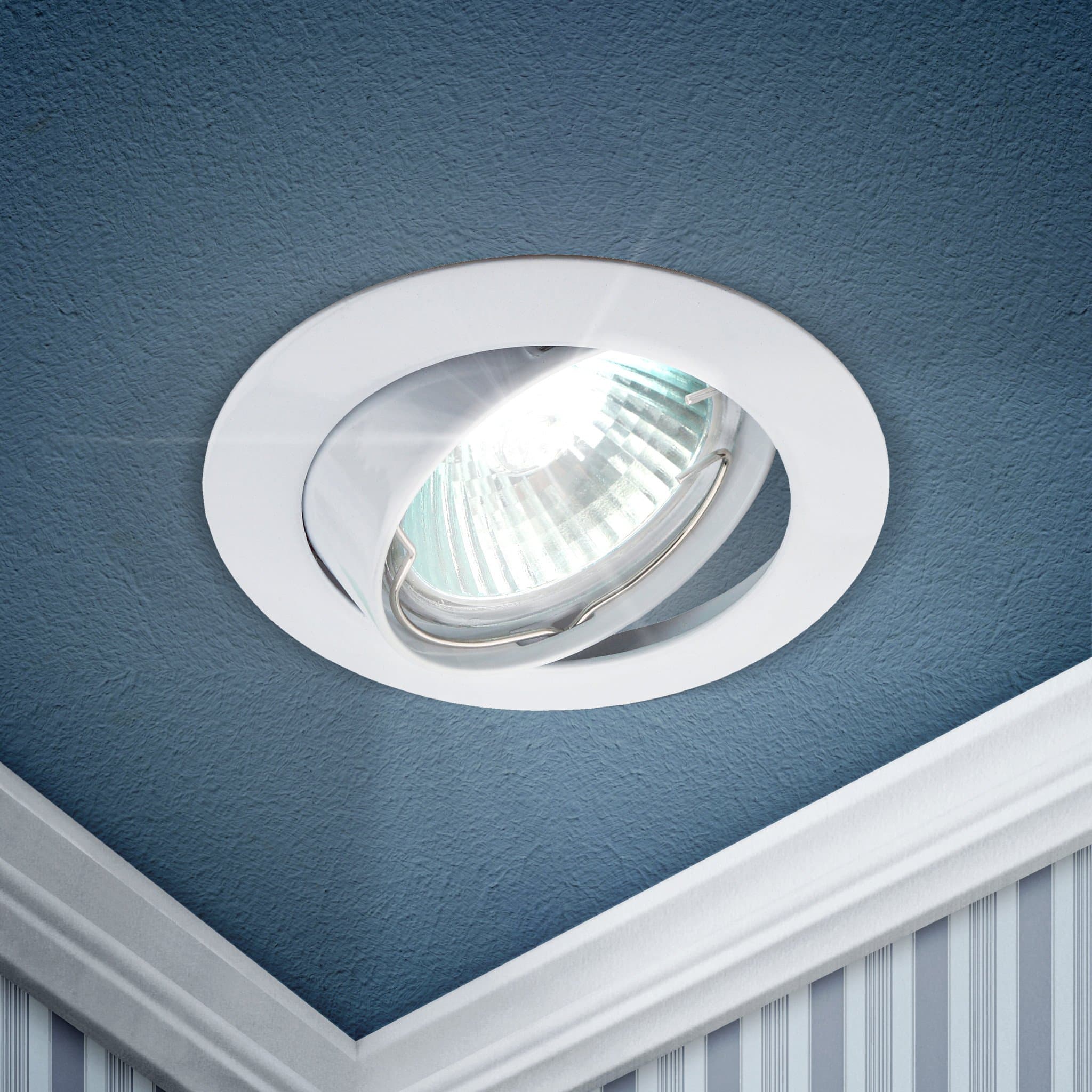 ЭРА KL1A WH Белый Светильник литой простой поворотный MR16,12V/220V, 50W