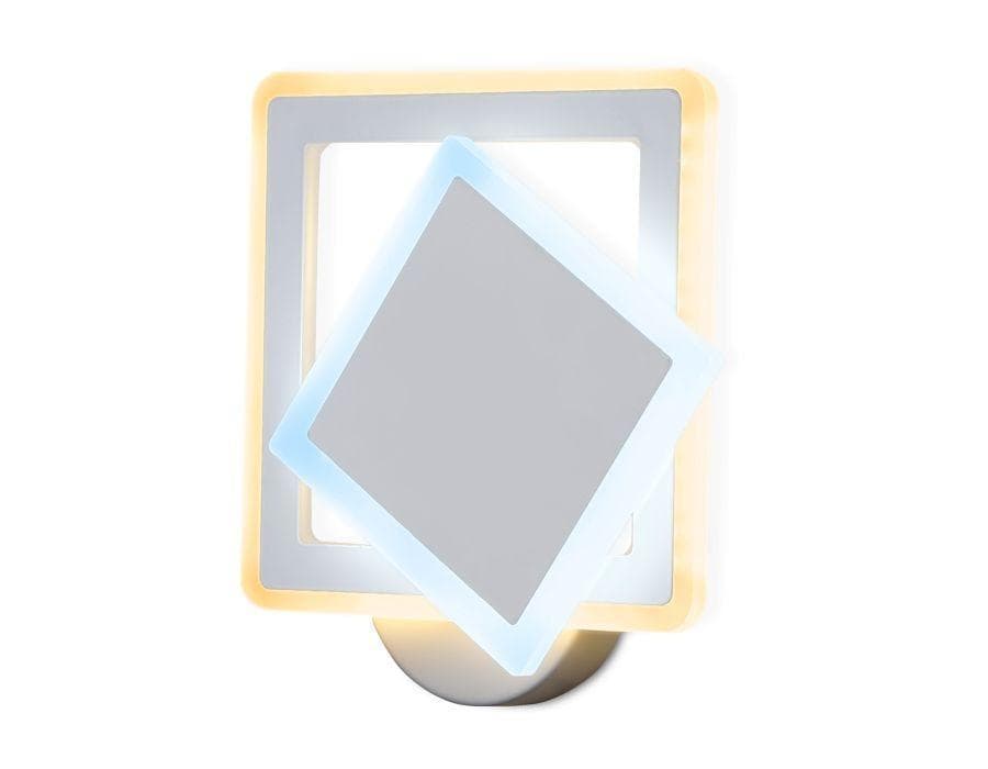 Ambrella Настенный светодиодный светильник с выключателем FA565 WH/S белый/песок LED 3000K/6400K 24W 200*200*60 — миниатюра 1