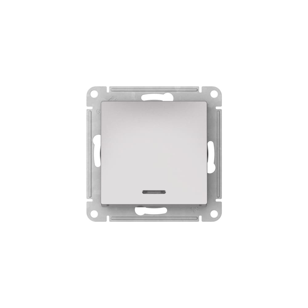 Systeme Electric AtlasDesign Алюминий Переключатель 1-кл с подсветкой, сх.6а, 10АХ, мех., быстрозажим. клем. — миниатюра 3