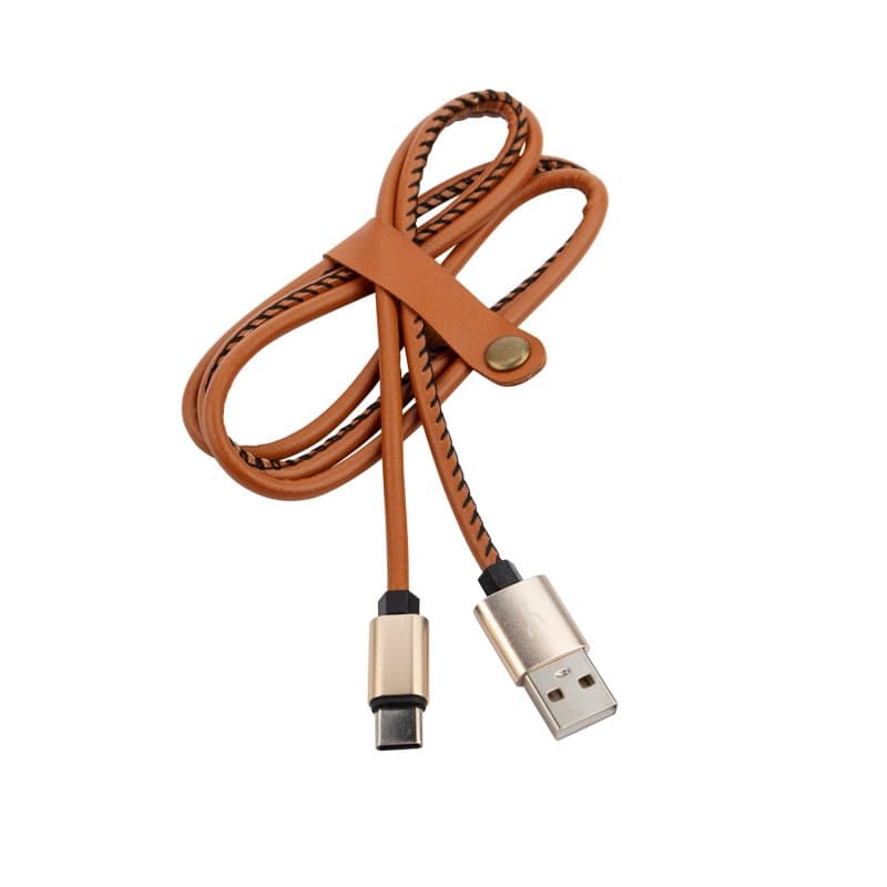 Кабель USB-Type-C 2A/1m/leather/brown/ Rexant 18-1897