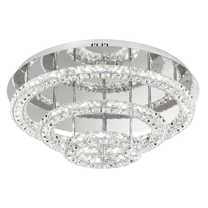 Eglo Светильник LED потолочный TONERIA, 144х0,5W(LED), Ø750, H300, сталь, хром/хрусталь 39002