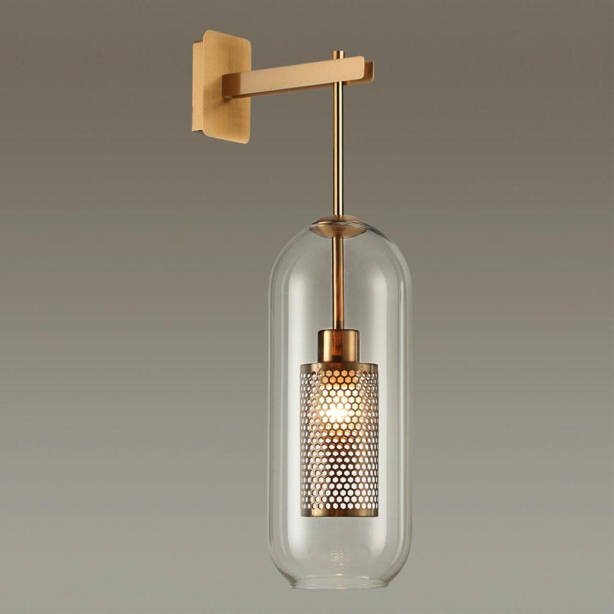 Odeon Light 4940/1W PENDANT ODL22 235 античн.бронза/металл/прозрачный/стекло Бра E27 1*40W CLOCKY — миниатюра 4