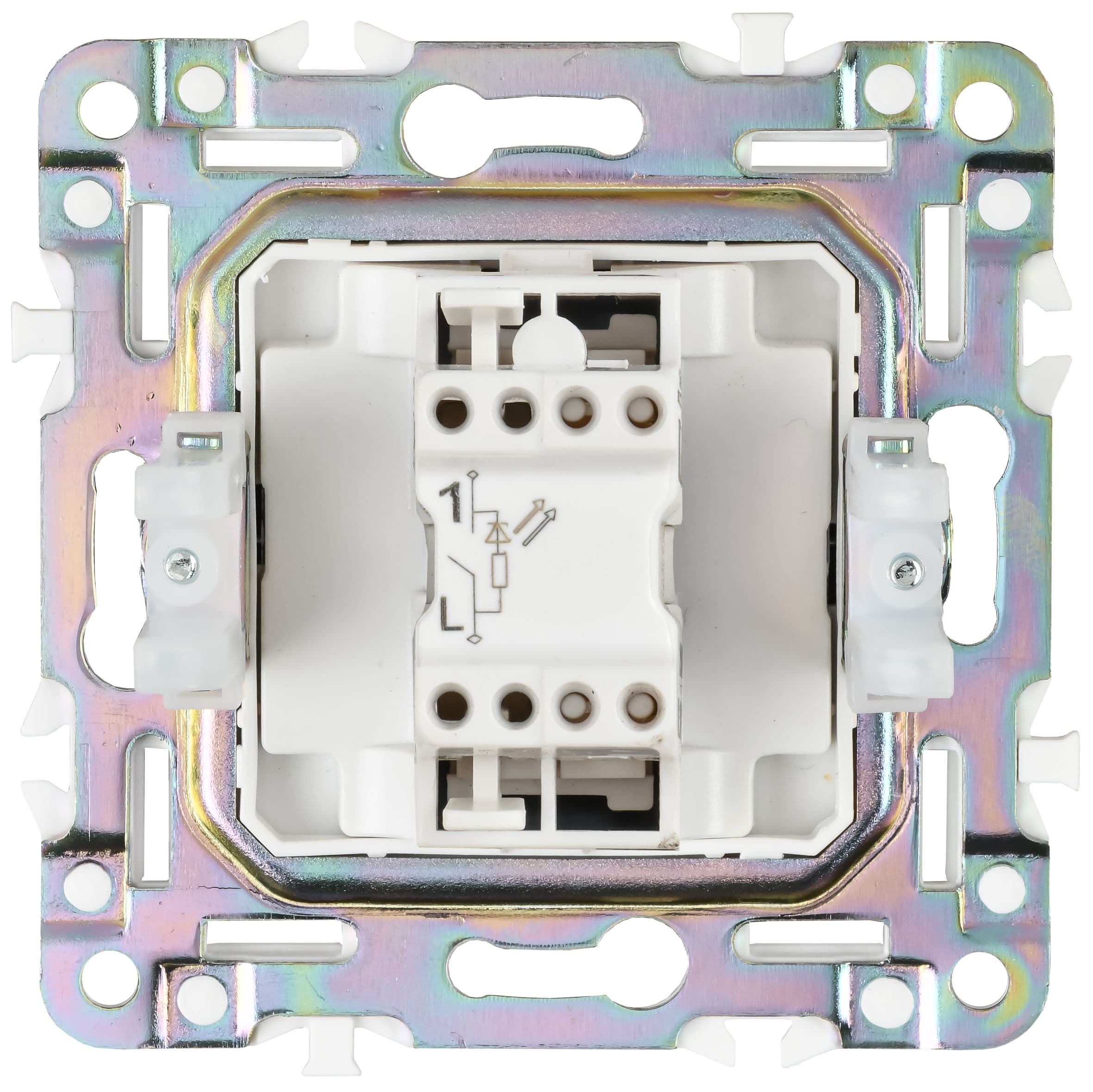 IEK SKANDY Никель Выключатель 1-клавишный с индикацией 10А SK-V07N — миниатюра 3