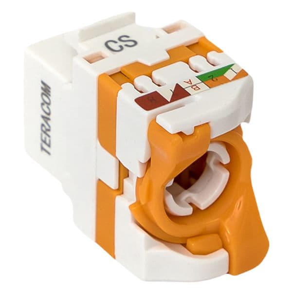 EKF Модуль Keystone TERACOM CS Cat.6A неэкранированный 110 IDC 180 градусов самозажимной (Toolless) оранжевый — миниатюра 14
