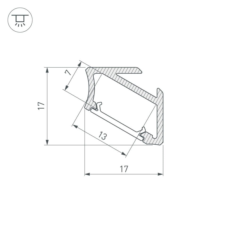 Arlight Профиль ALM-V60-2000 ANOD (Алюминий) 026693 — миниатюра 2