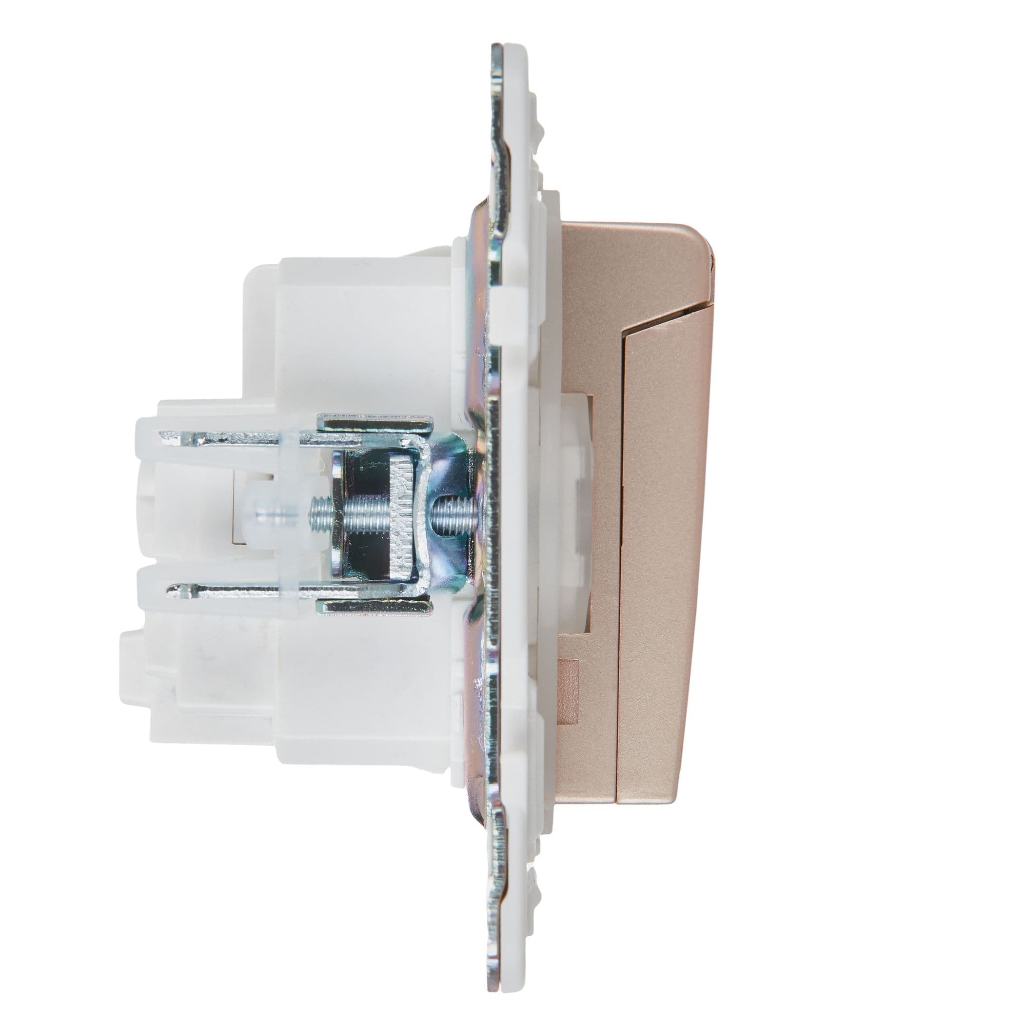 IEK SKANDY Песочный Розетка с/з с защитными шторками и крышкой 16А IP44 SK-R11Sa — миниатюра 4