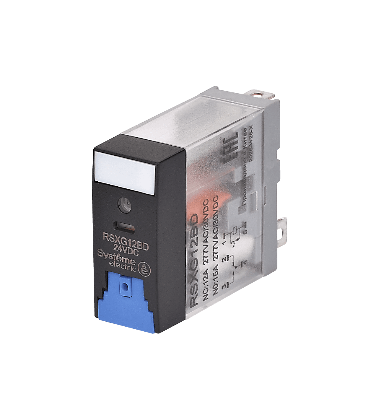 Systeme Electric Реле 12A 1CO 24VDC тест кнопка LED