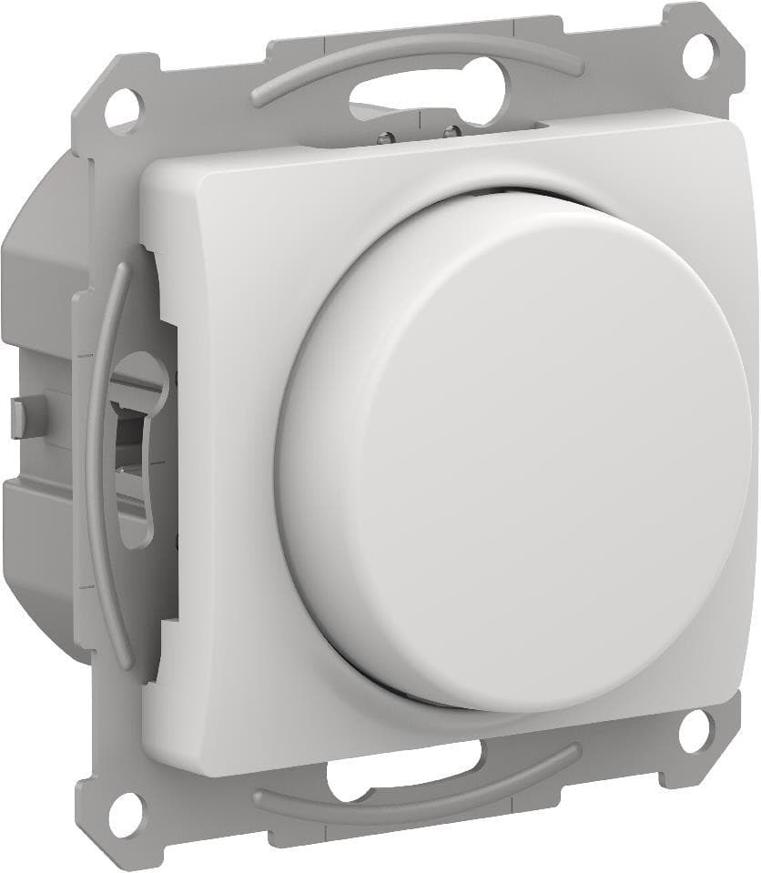 Systeme Electric Glossa Белый Светорегулятор (диммер) повор-нажим, LED, RC, 400Вт, мех.