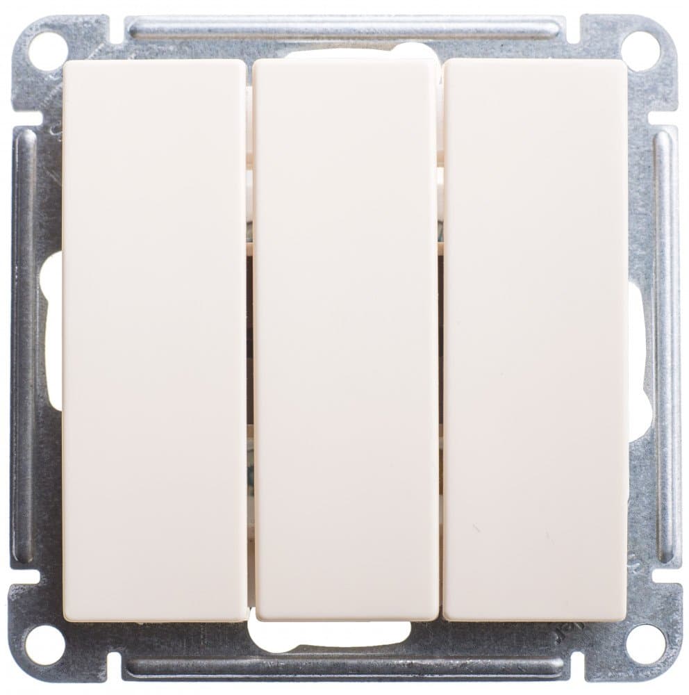 Systeme Electric Wessen 59 Беж Выключатель 3-клавишный, 10АХ