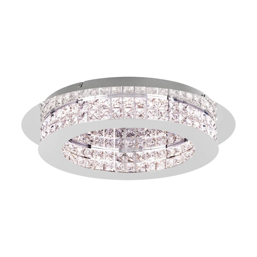 Eglo 39401 Светодиодный потолочный светильник PRINCIPE димм., 10х3,2W(LED), H105, ?500, сталь, хром/хрусталь