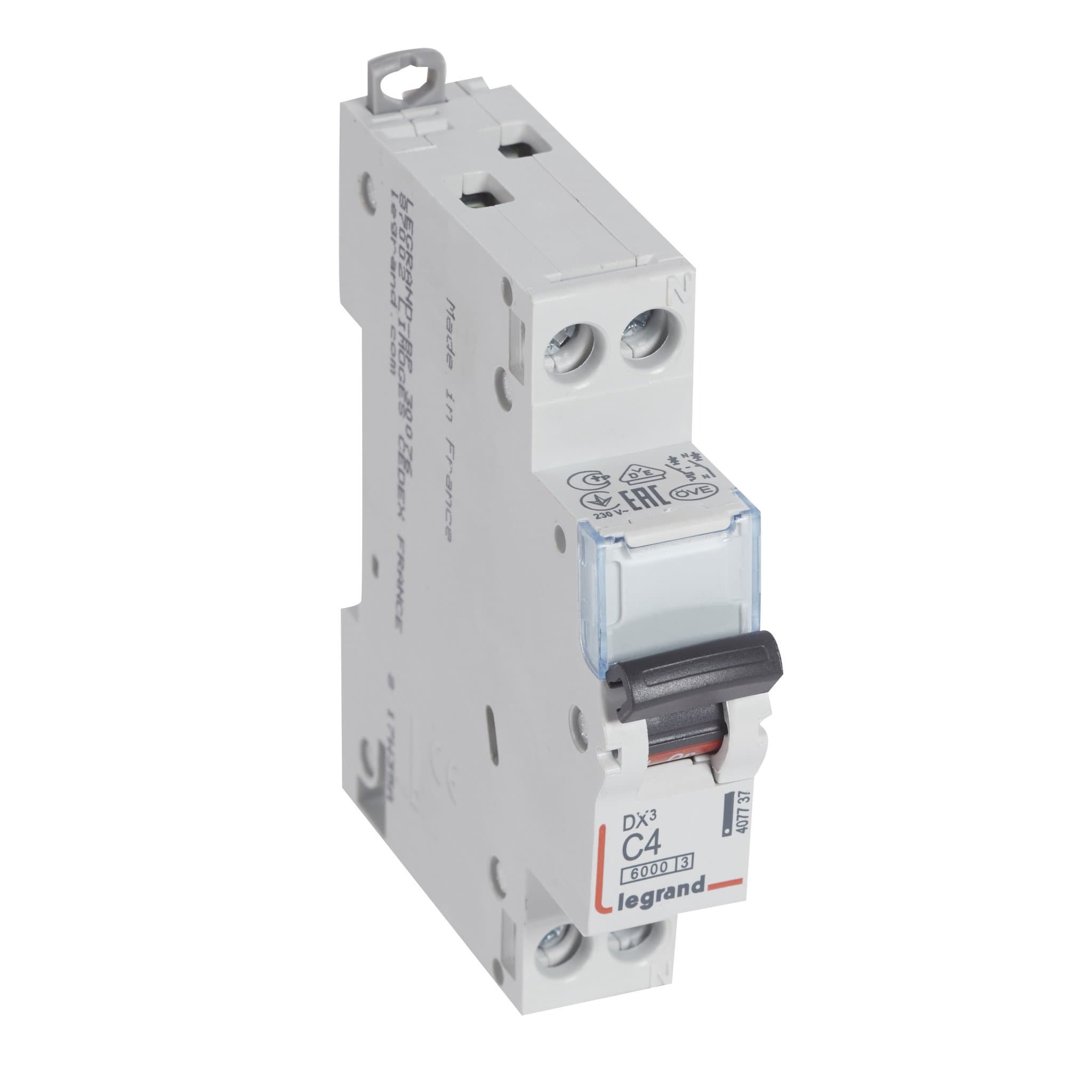 Legrand DX3 Автоматический выключатель 1P+N 4А (С) 6kA/10кА 407737
