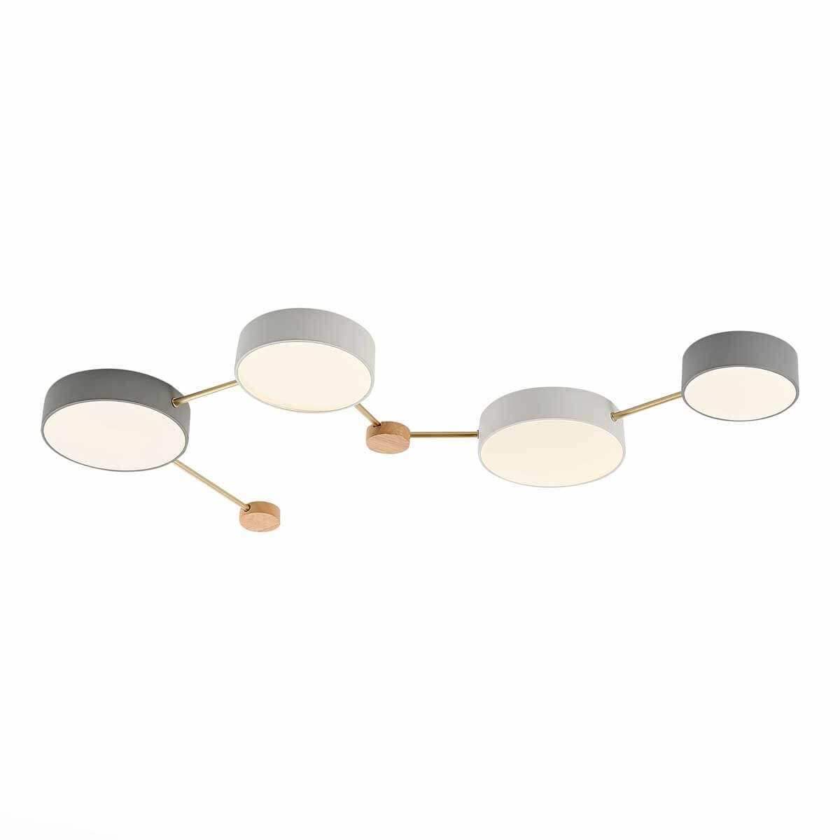 Evoluce SLE600102-04 Светильник потолочный Золото, Светлое дерево/Белый, Серый LED 4*16,5W 4000K