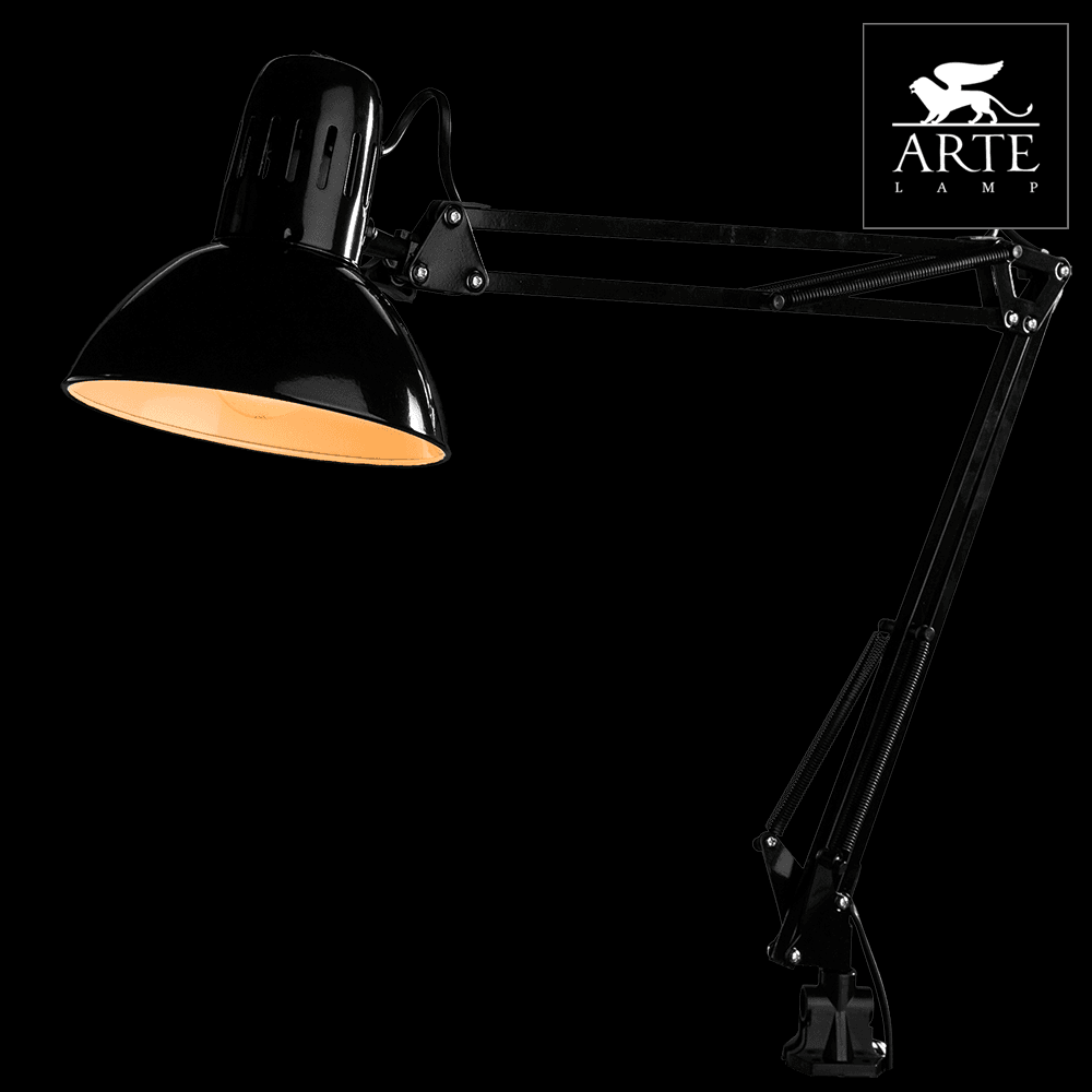 Arte Lamp Senior Черная Лампа настольная офисная 40W E27 A6068LT-1BK — миниатюра 2