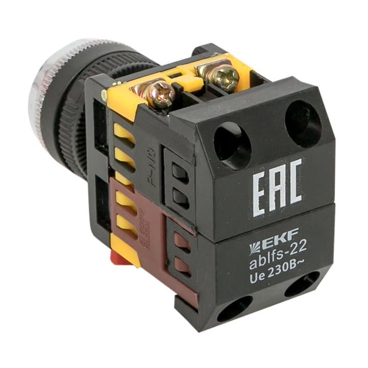 EKF PROxima Кнопка ABLFS-22 с подсветкой красный NO+NC 230В ablfs-22-r — миниатюра 8