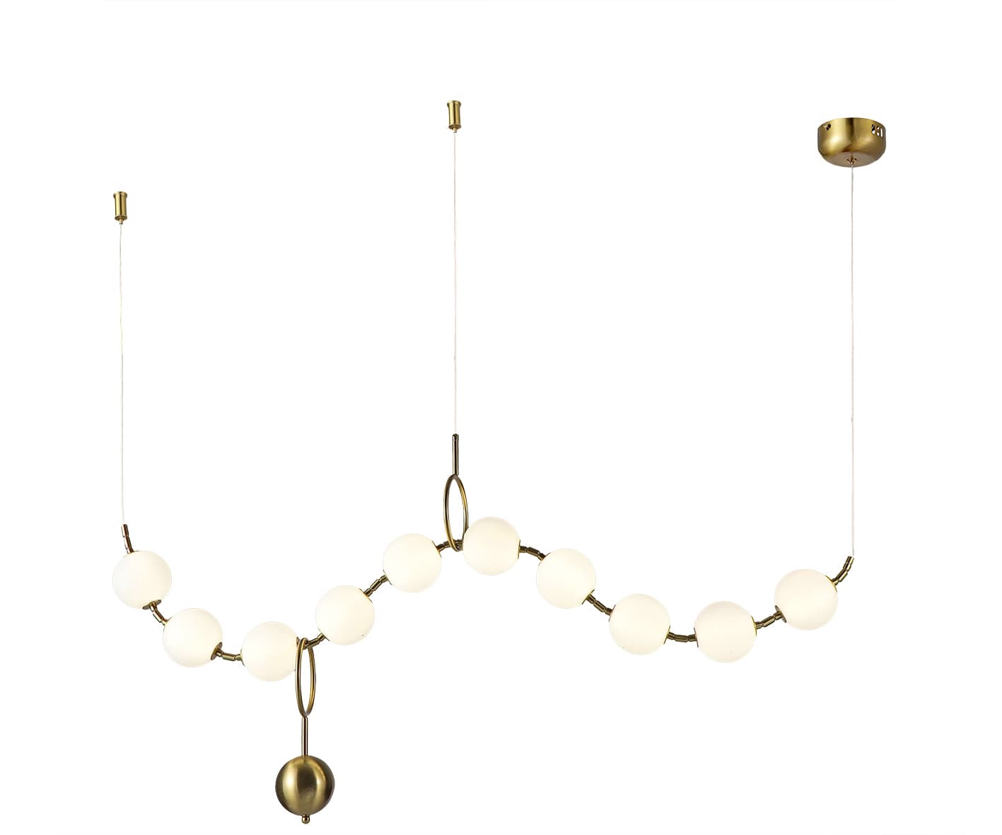 Kink Light 07623-10A,20 Подвес Стин бронза, плафоны белые w130*20 h100 Led 10*6W (4000К)