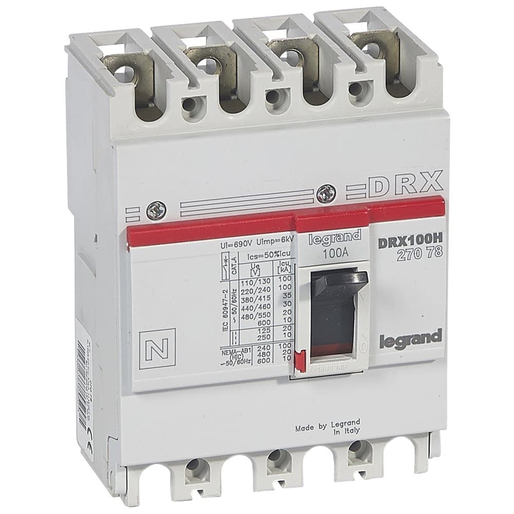 Legrand DRX125 термомагнитный 100A 4П 36KA 027078