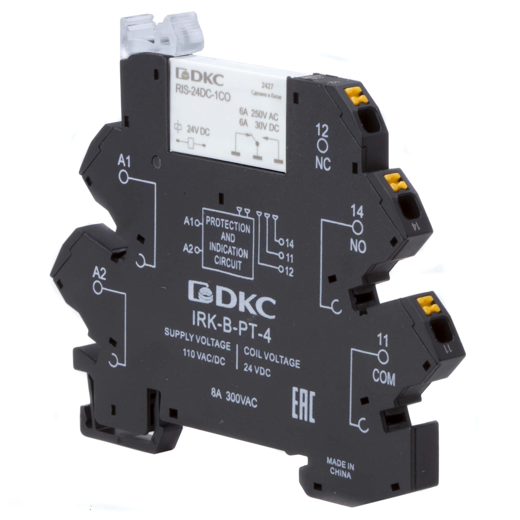 DKC Реле интерфейсное, 1CO, ком. ток 6А, AgSnO2, напряжение 110V AC/DC, push-in клеммы. — миниатюра 2