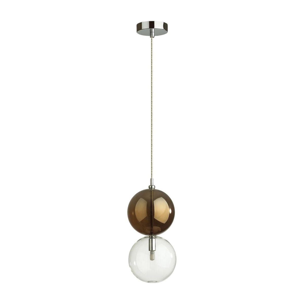 Odeon Light 4980/1B PENDANT ODL22 239 хром/коричневый/стекло Подвес G9 1*40W TWIXY — миниатюра 1
