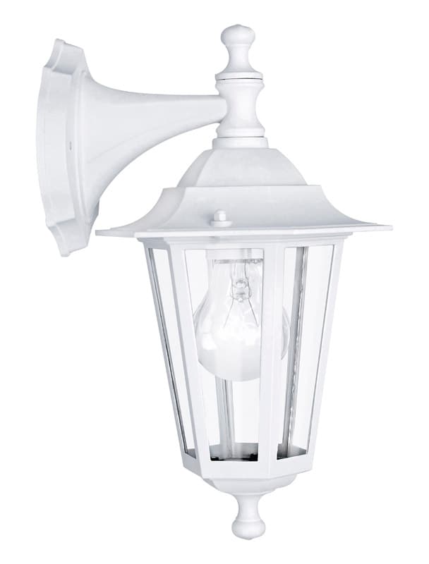Eglo Светильник уличный настенный LATERNA 5, 1х60W (E27), H350, литой алюм., белый/cтекло 22462
