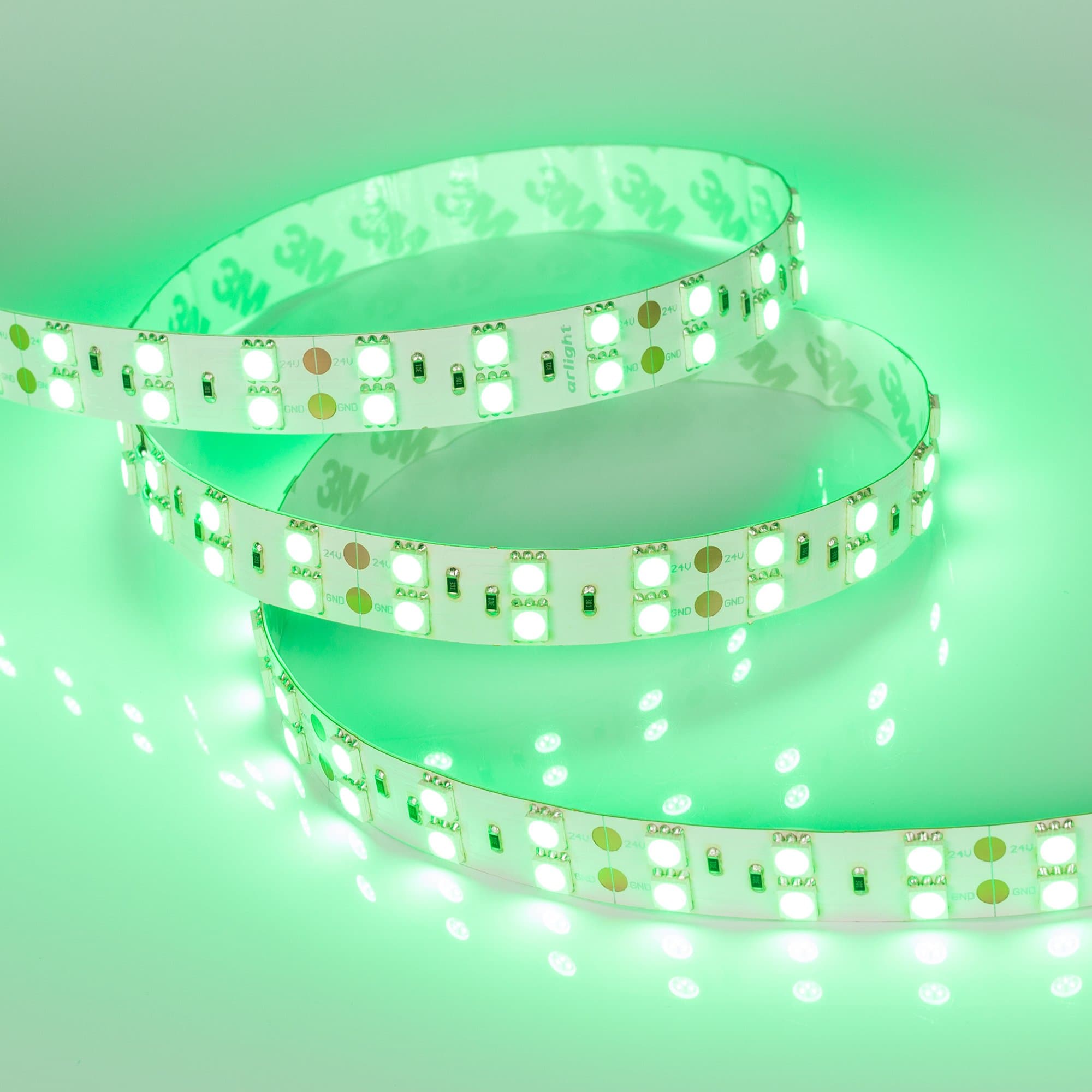 Arlight Светодиодная лента RT 2-5000 24V Green 2x2 (5060, 600 LED, LUX) (28.8 Вт/м, IP20) 011262 — миниатюра 2