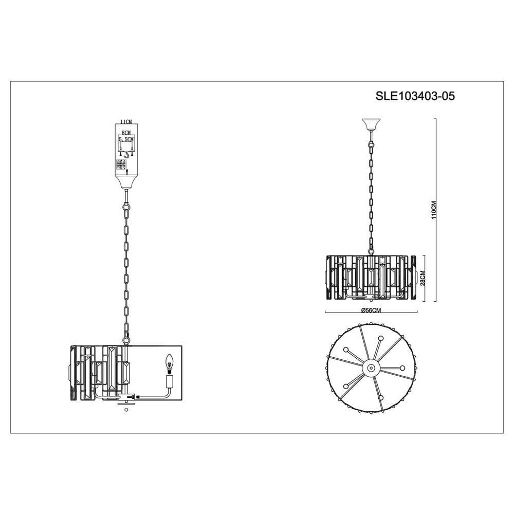 Evoluce SLE103403-05 Люстра подвесная Шампань/Прозрачный E14 5*40W — миниатюра 2