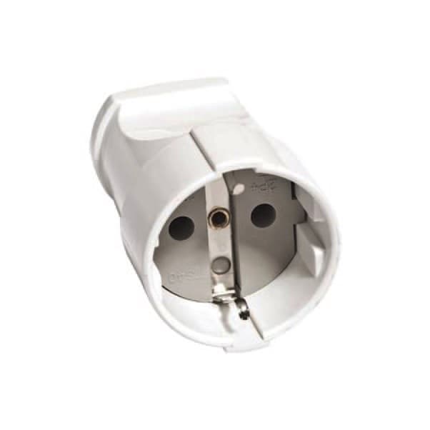 TDM Кабельная розетка 2П+З  с з/ш 16А 250B белая SQ1806-0031 — миниатюра 2