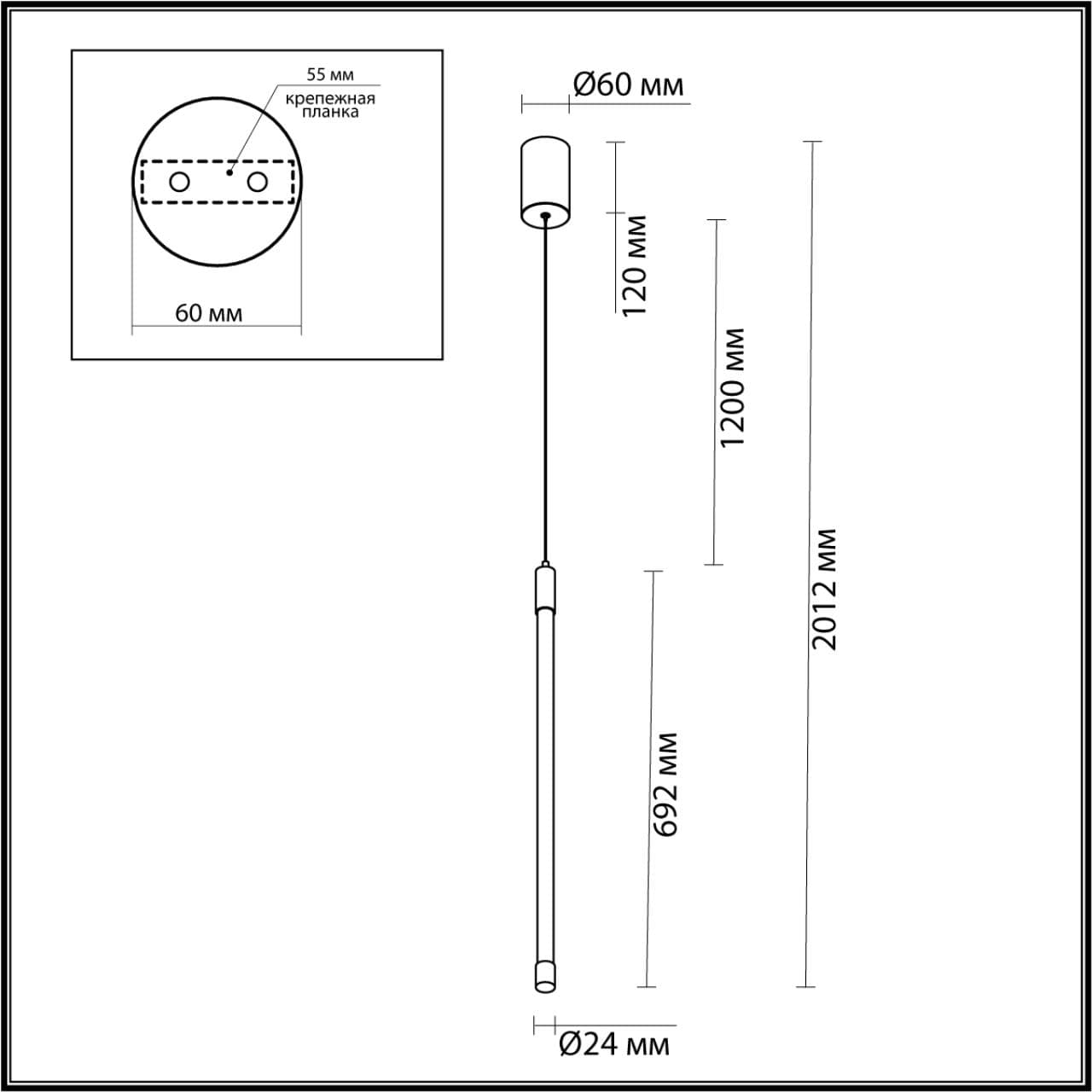 Odeon Light 4393/14L HIGHTECH ODL23 105 черный/металл/акрил Подвесной св-к IP20 LED 14W 420Лм 3000K ANTA — миниатюра 2