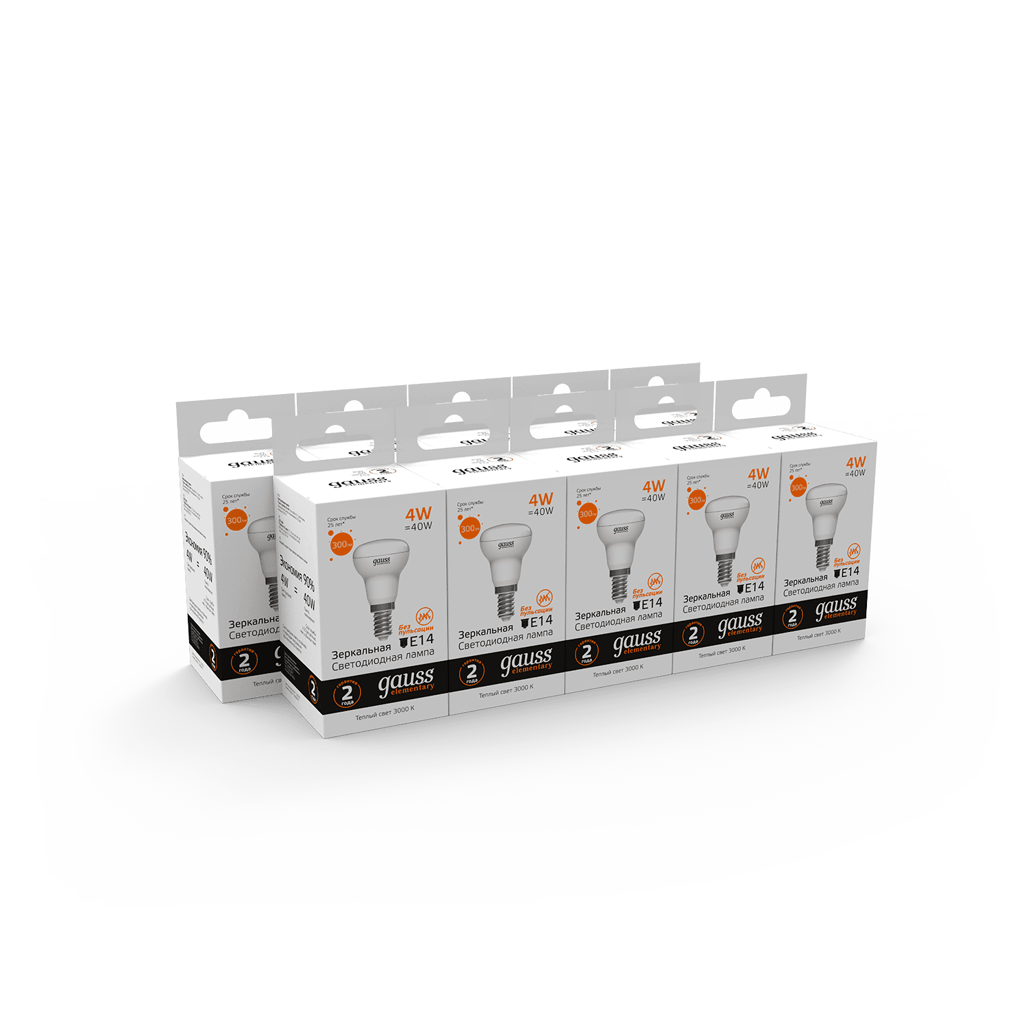 Gauss Лампа Elementary R39 4W 300lm 3000K E14 LED 1/10/50 63114 — миниатюра 6