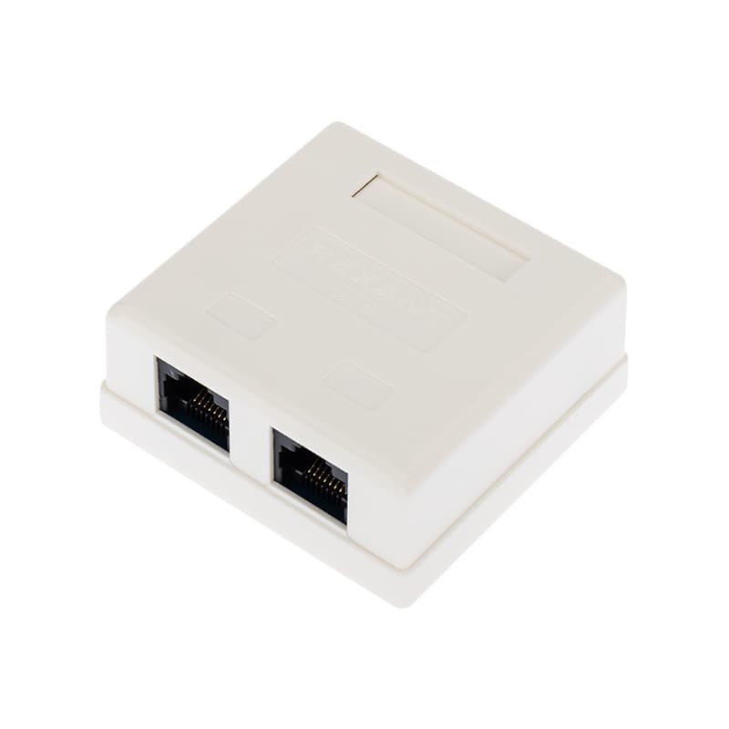 Рoзетка компьютерная внешняя, 2-порта RJ-45 (8P8C), UTP неэкранированная, категория 6, Rexant 03-0136